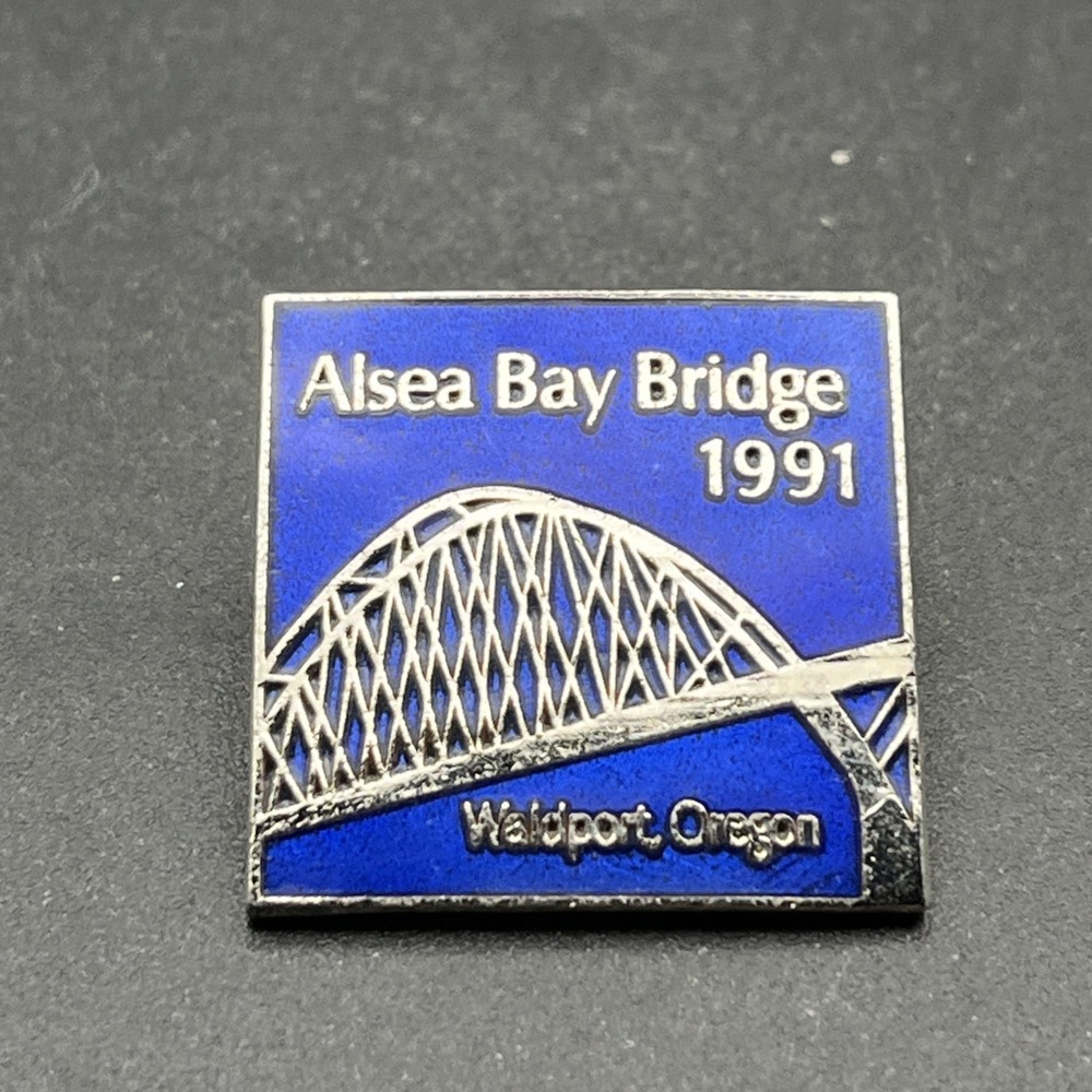1991 Alsea Bay Bridge Waldport Oregon Lapel Hat Pin